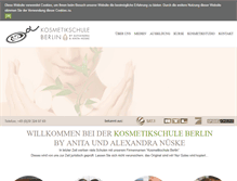 Tablet Screenshot of kosmetikschule-berlin.de